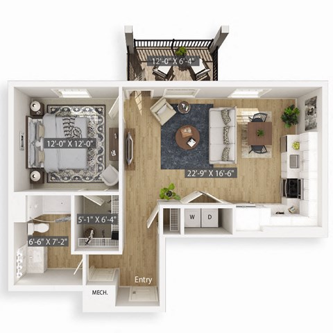 Apple 3D Floorplan Illustration